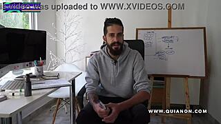 Quianon teaches Colombian porn actors in a classroom.