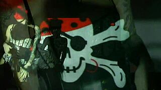 Christy Mack embodies the pirate in a solo nude scene