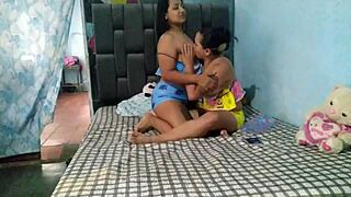 Best friends discover shared man, masturbate pussies and lick asses