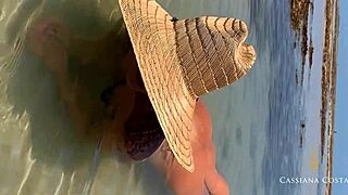 naked on beach, i lured a guy for oral and big cock until cum in mouth