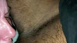 a babe performs a close-up blowjob and handjob