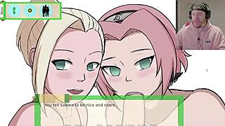 sakura and ino chase after the jikage rising in uncensored hentai threesome