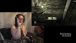 Naked Outlast Playthrough Part 5: Tattoos, Piercings, and Natural Tits on Display.