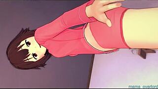 Konosuba Megumin in pajama thigjobs, that petite 3D anime hentai cartoon is so hot.