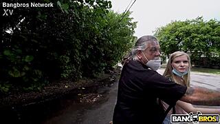 His girl goes for a ride with friends in the park