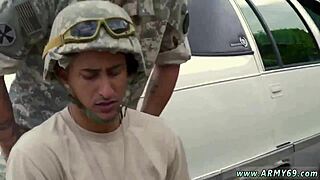 Soldier engages in gay army fuck.