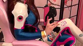 tiktoker girl cosplays d va