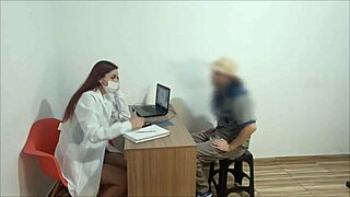 Doctor consults young employee in office