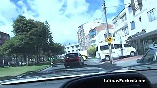 Busty Colombian newbie gets slammed hard at casting! So hot, check this out! 🔥💦