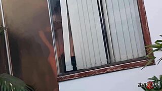 Cuckold neighbor records wife's backstage fuck.