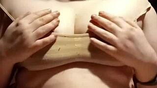 I love playing with my big natural tits, but I keep messing up the words. It's so fun for a petite slut like me.