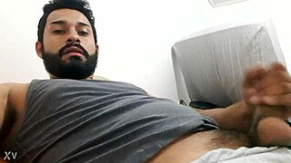 Brazilian guy enjoys some private relaxation time.