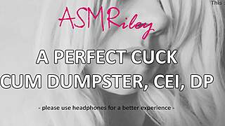 Husband feels the thrill of being a cuckold cum dumpster