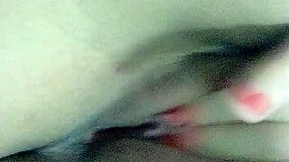 Portuguese wife masturbates as an amateur prostitute in the bedroom