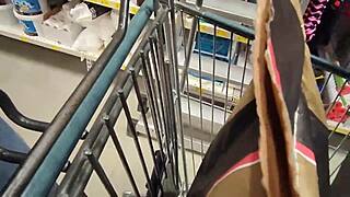 Naughty Wife Hazel Exposes Natural Tits Shopping Outdoors in Public Shop