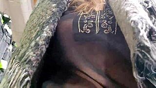 Naughty Wife Hazel Exposes Natural Tits Shopping Outdoors in Public Shop