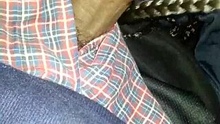 shy girl giving a wet hairstyle