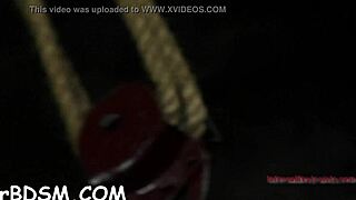 European bondage session with oral play and restraints