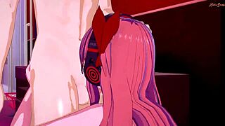 Chelsea performs deep throat in Akama Hentai.