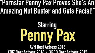 Pornstar Penny Pax Busts Nuts Amazingly and Gets a Facial!