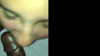 Intense Interracial Sloppy Cock Sucking with Passionate Head Action and Deep Throating