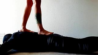i'm trampling my slave's belly with my feet, nika dominatrix style
