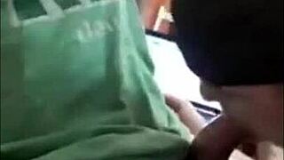 My good friend worships my big cock with deepthroat and cum in mouth.