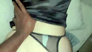 Cute 18-year-old asian rides monster black cock in doggystyle, contrasting her petite frame with interracial passion