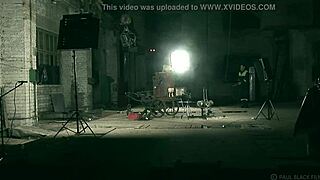 Barrel girl submits to master in kinky bdsm humiliation with slave roleplay and fetish elements