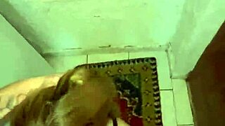 Sloppy saliva deepthroat blowjob in toilet with face fucking and puking mess