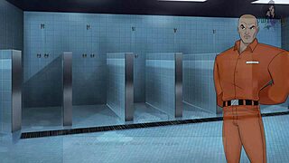 bathing in the shower during the game