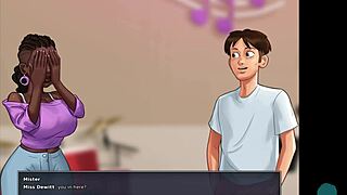 Summertime saga episode 55 starts with a party roleplay in college setting.