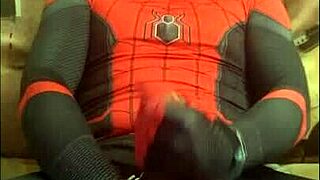 Gay Spiderman Rocks Solo in Tight Spandex Suit! 🕷️💪