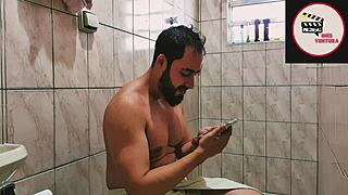 Latina Babe Orgasms From Stroking Huge Cock!