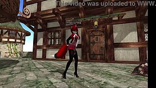 Dancing in diamond dress in second life furry world 😊