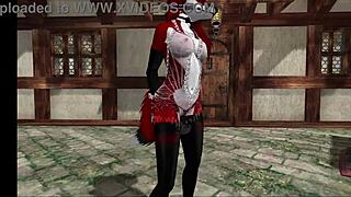 Dancing in diamond dress in second life furry world 😊