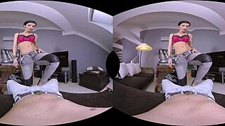gabrielle gucci gives a kinky footjob in virtual reality