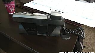 Muscular Office Hunk In Uniform Drilling His Boss With Assfucking And Cumshot