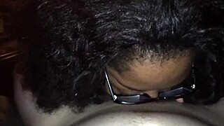 Black BBW Sucking White Cock in Detailed Sex Tape Close-Up
