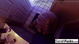 sarah jessie gives bj in bathroom