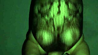 Chubby mexican wife in fishnets bounces her big tits for voyeur