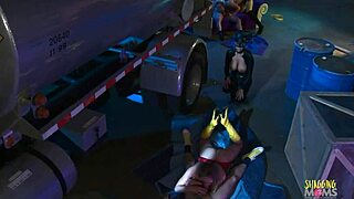 Villains capture milf superheroes for group sex