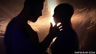 Ebony pornstar in interracial rough scene