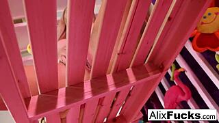 surreal swing solo with blonde babe alix lynx masturbating in daisy dukes