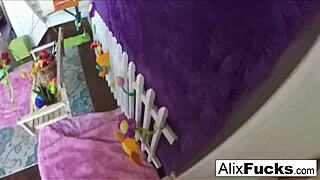 surreal swing solo with blonde babe alix lynx masturbating in daisy dukes