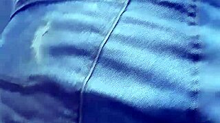 married man dancing in wife's shorts