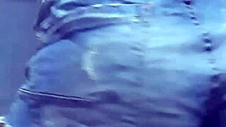 married man dancing in wife's shorts