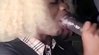 ebony sucks big black cock suggestively