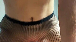 Young slut MyRedFoxGirl in boots and pantyhose bangs a lucky guy hard