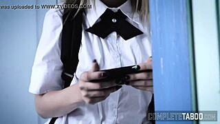 teen in uniform caught on voyeur cam hardcore